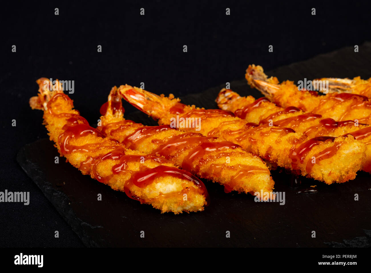 Hot prawn tempura with sauce Stock Photo Alamy