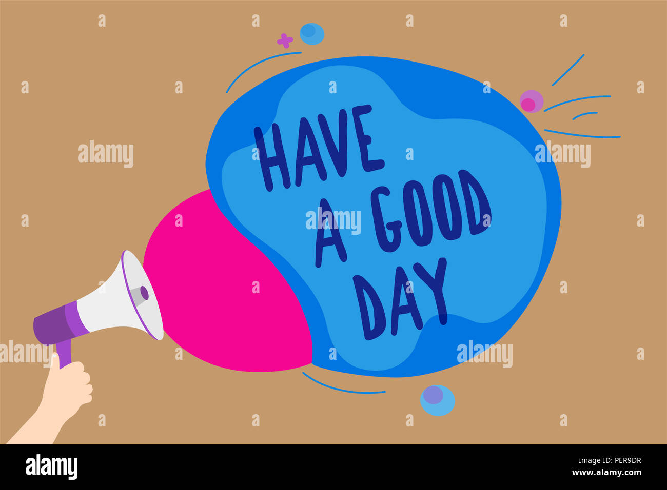 Handwriting Text Writing Have A Good Day Concept Meaning Nice Gesture Positive Wishes Greeting Enjoy Be Happy Man Holding Megaphone Loudspeaker Screa Stock Photo Alamy