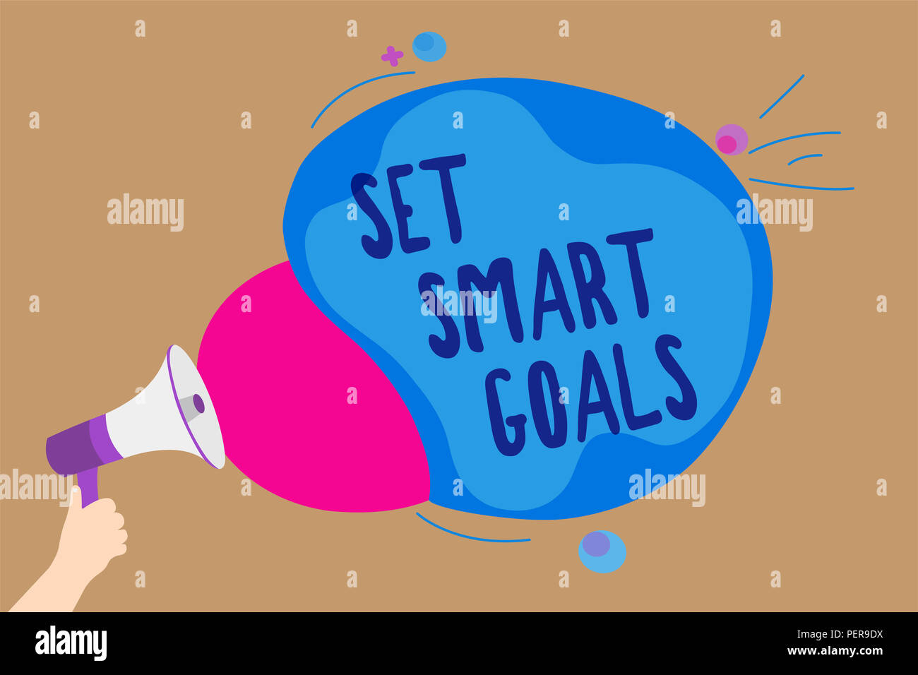 Handwriting Text Writing Set Smart Goals Concept Meaning Establish Achievable Objectives Make Good Business Plans Man Holding Megaphone Loudspeaker S Stock Photo Alamy