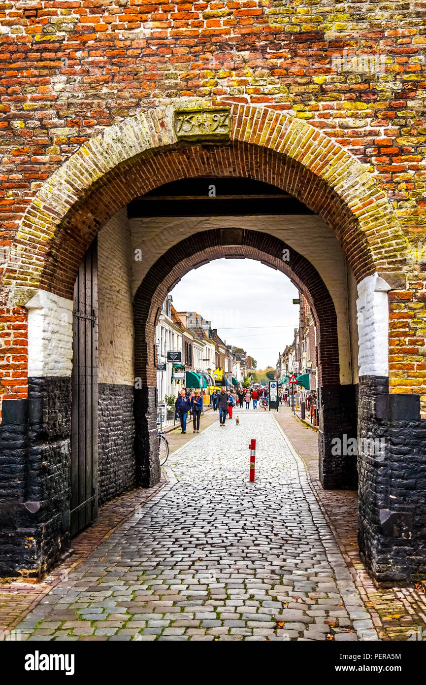 The centuries old Vischpoort or Fish Gate in the historic Dutch fishing