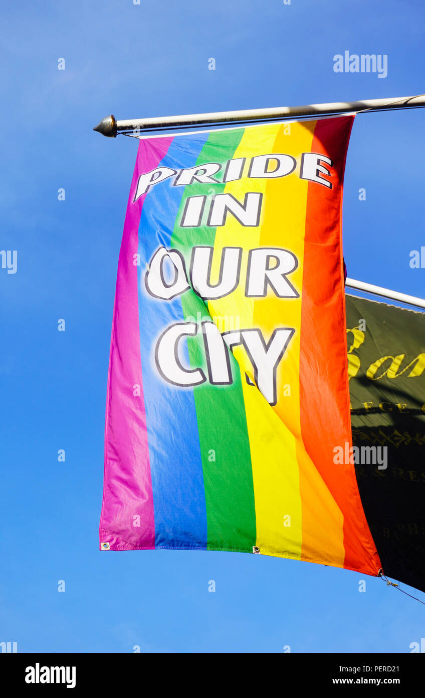 Gay Pride banner in Dublin ireland June of 2018 Stock Photo