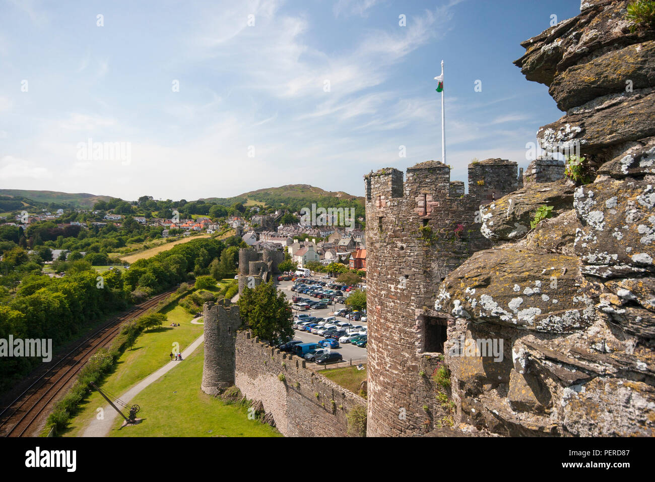 Conwy Castle in Wales, Great Britain Stock Photo