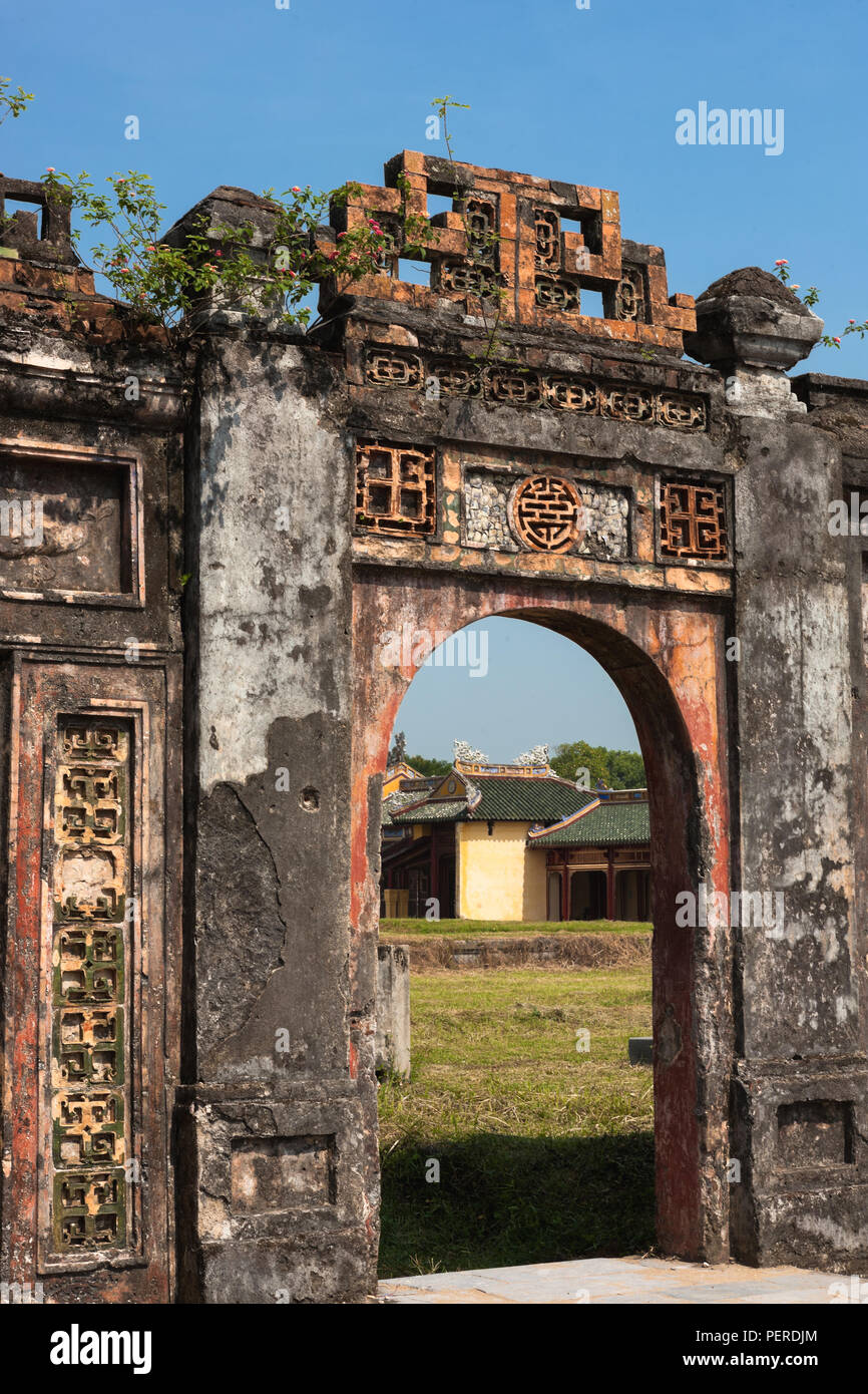 Gateway, Forbidden Purple City, Hue, Viet Nam Stock Photo
