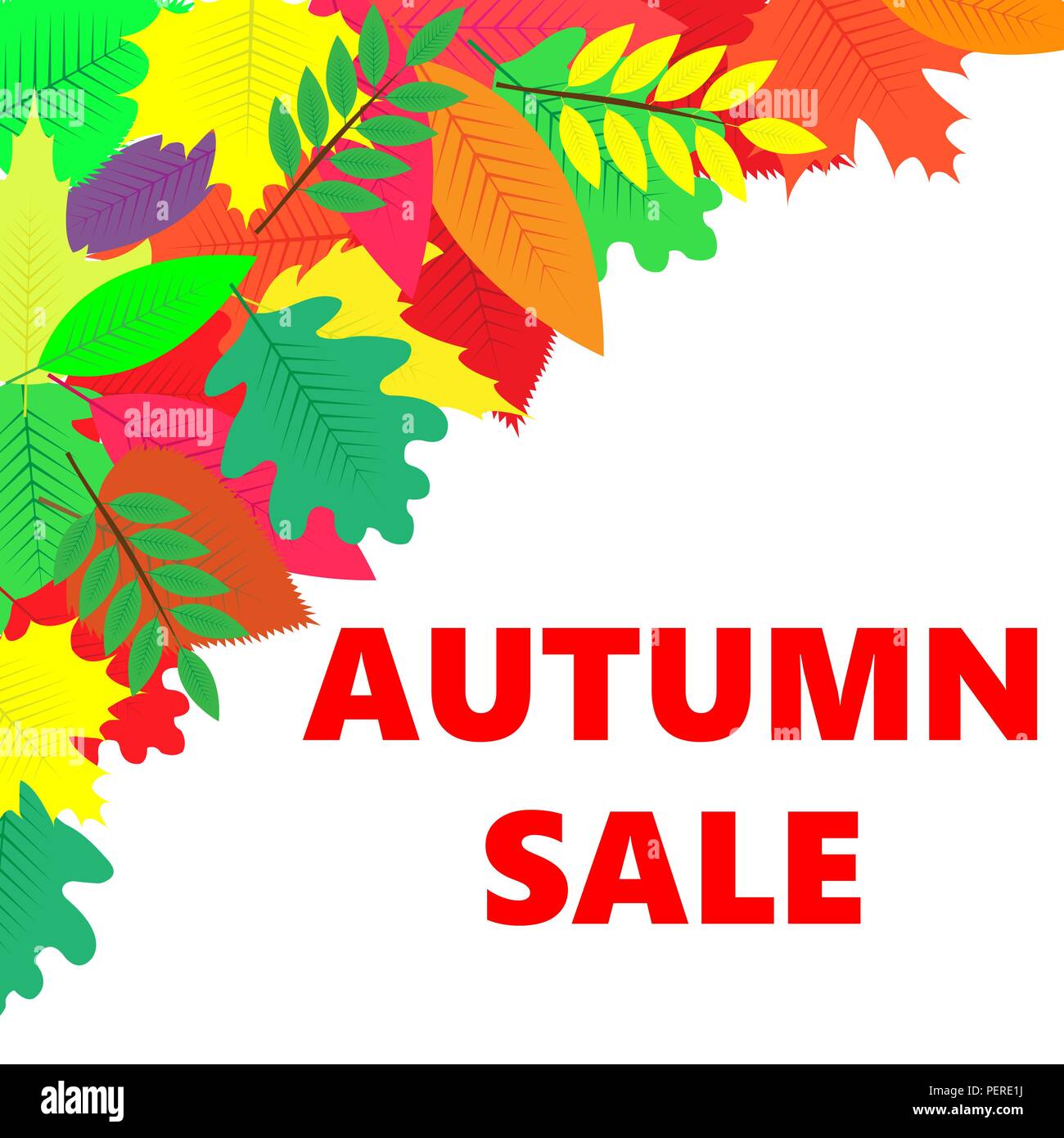 Sales banner with autumn leaves  Stock Vector