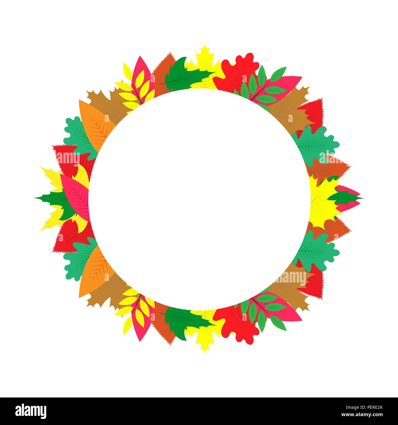 Autumn Banner With Colorful Leaves Stock Vector