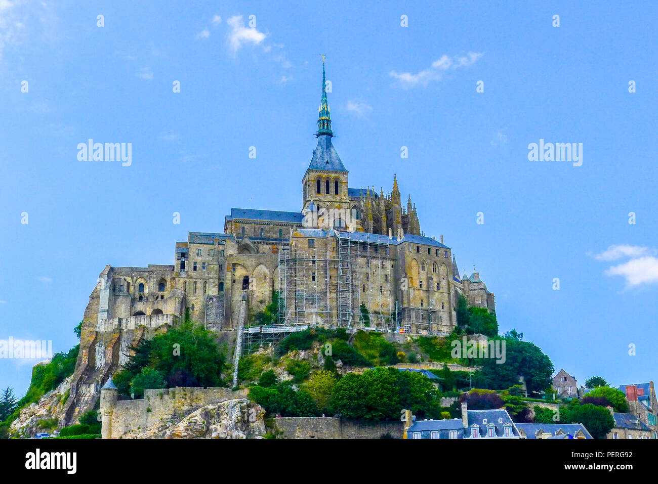 Le Mont Saint Michel, Normandy, Northern France, Europe postcard, travel  concept, top world sites, typically french mont st michel Stock Photo -  Alamy