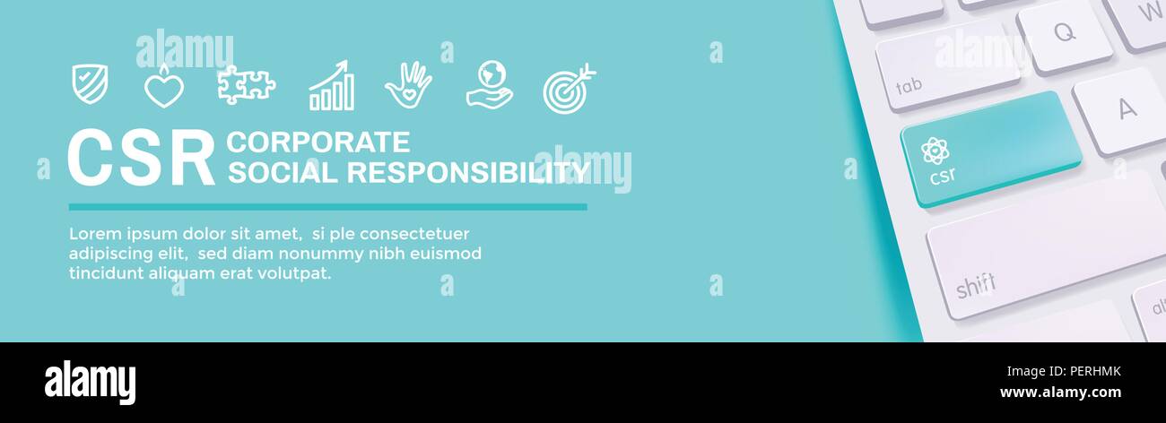 CSR-Social Responsibility Web Banner Icon Set & Web Header Banner w ...