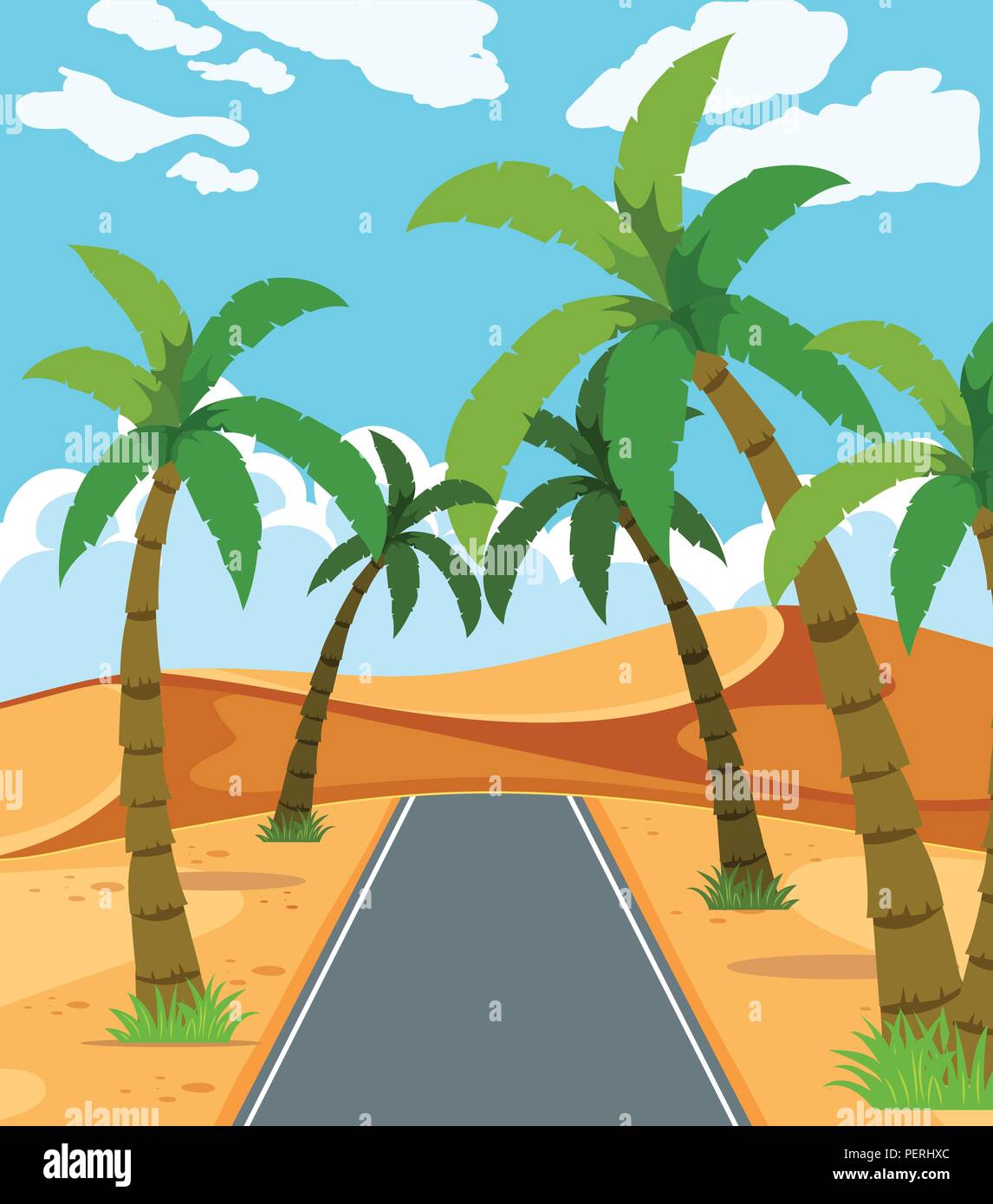 A beautiful desert road illustration Stock Vector Image & Art Alamy