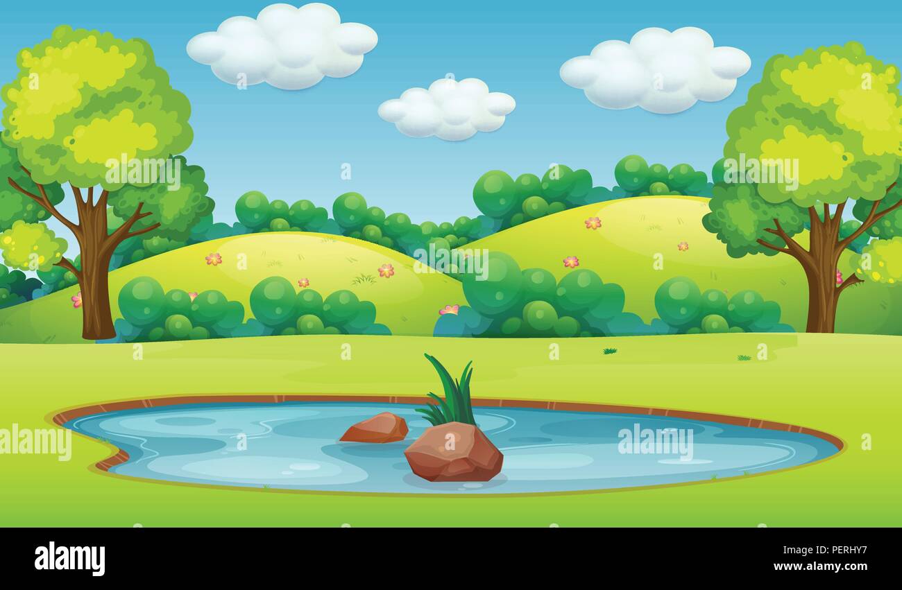 A beautiful nature landscape illustration Stock Vector Image & Art - Alamy