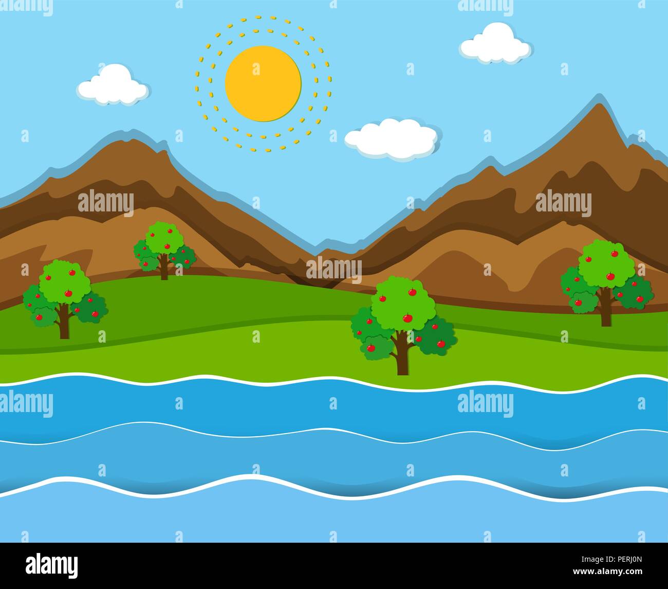 A beautiful nature landscape illustration Stock Vector Image & Art - Alamy