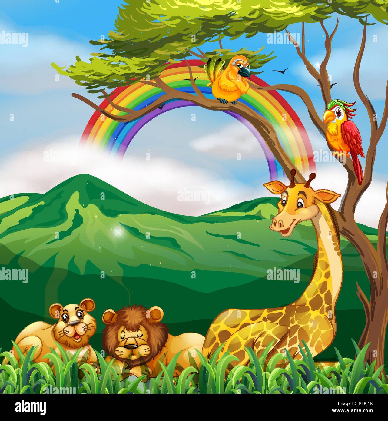 Wild animals in nature illustration Stock Vector Image & Art - Alamy