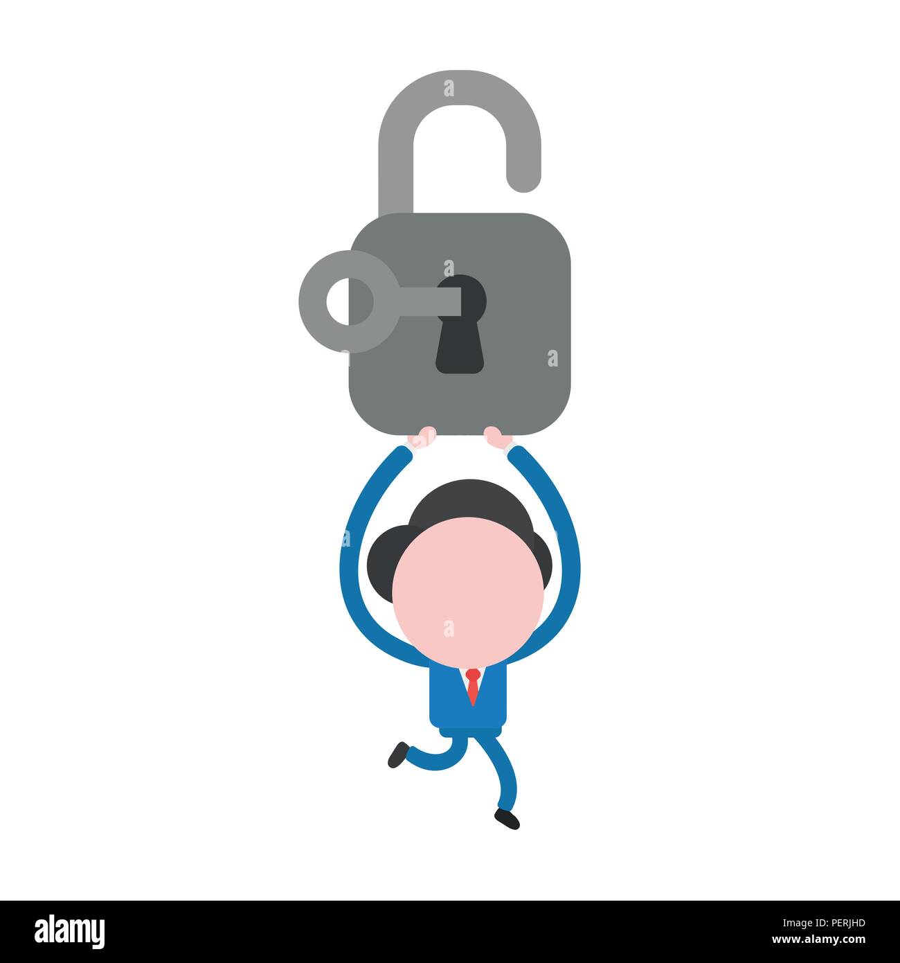Vector illustration businessman character running and carrying open ...