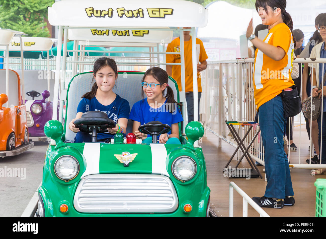 TOKYO, JAPAN 19 July 2016 Japanese female Tokyo Dome Amusement Park