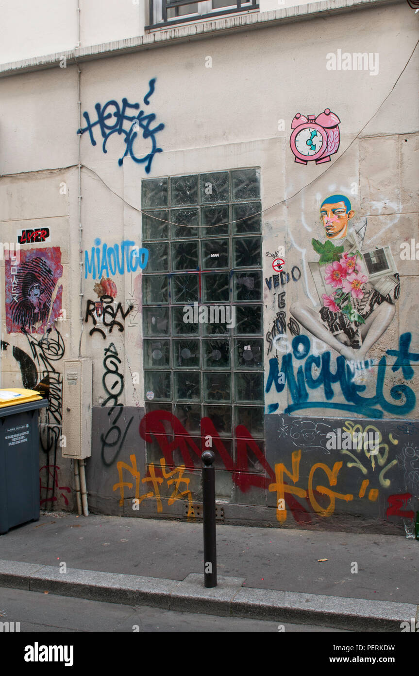 Street Art and Graffiti in Paris, France Stock Photo