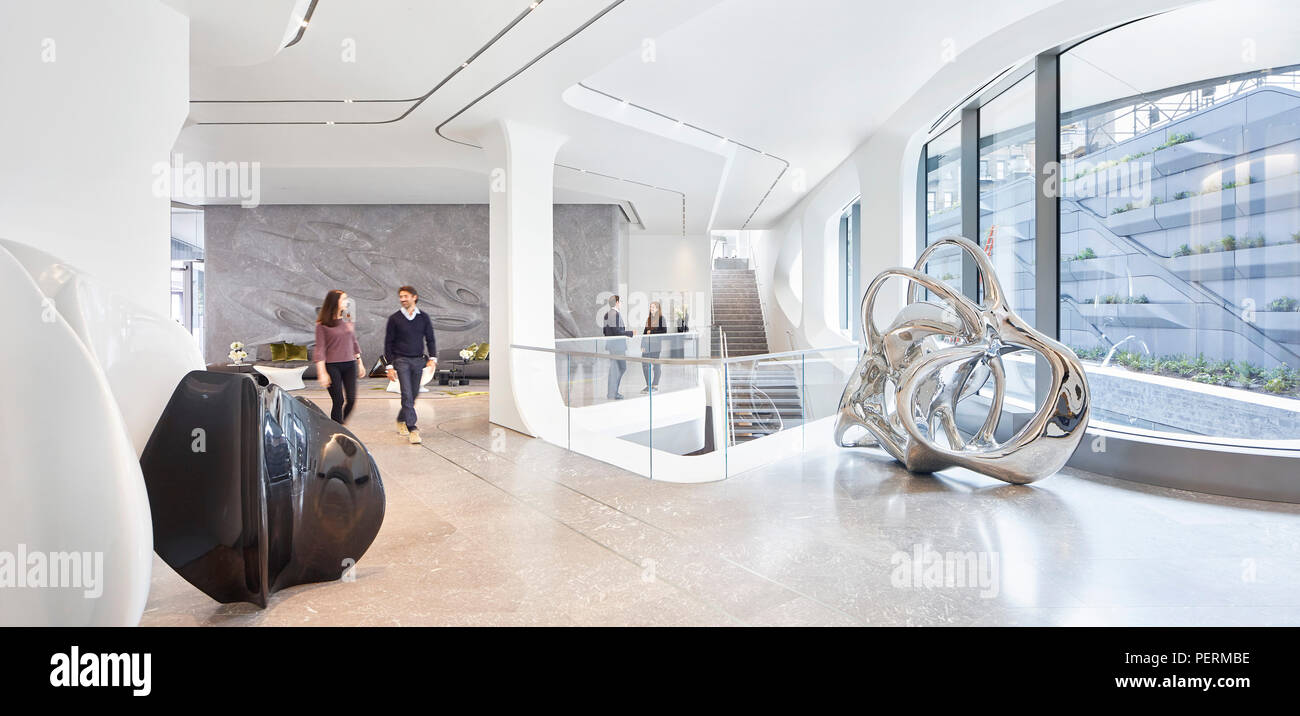 Interior view. 520 West 28th Street, New York City, United States. Architect: Zaha Hadid Architects, 2017. Stock Photo