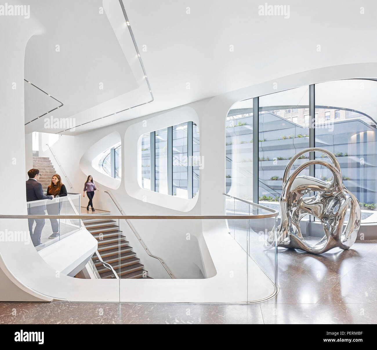 Interior view. 520 West 28th Street, New York City, United States. Architect: Zaha Hadid Architects, 2017. Stock Photo
