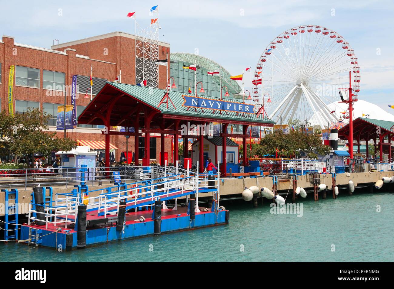 CHICAGO, USA - JUNE 26, 2013: People visit famous Navy Pier in Chicago 