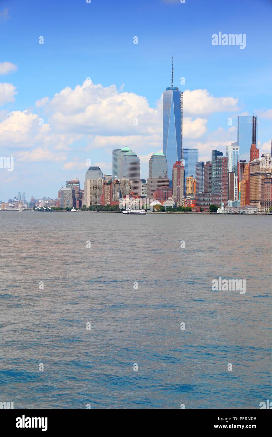 New York City, United States - Manhattan skyline with Freedom Tower Stock Photo