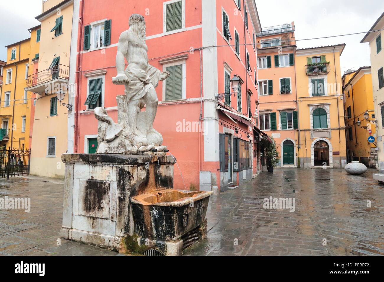 Carrara, Italy - Old Town in the region of Tuscany. Stock Photo