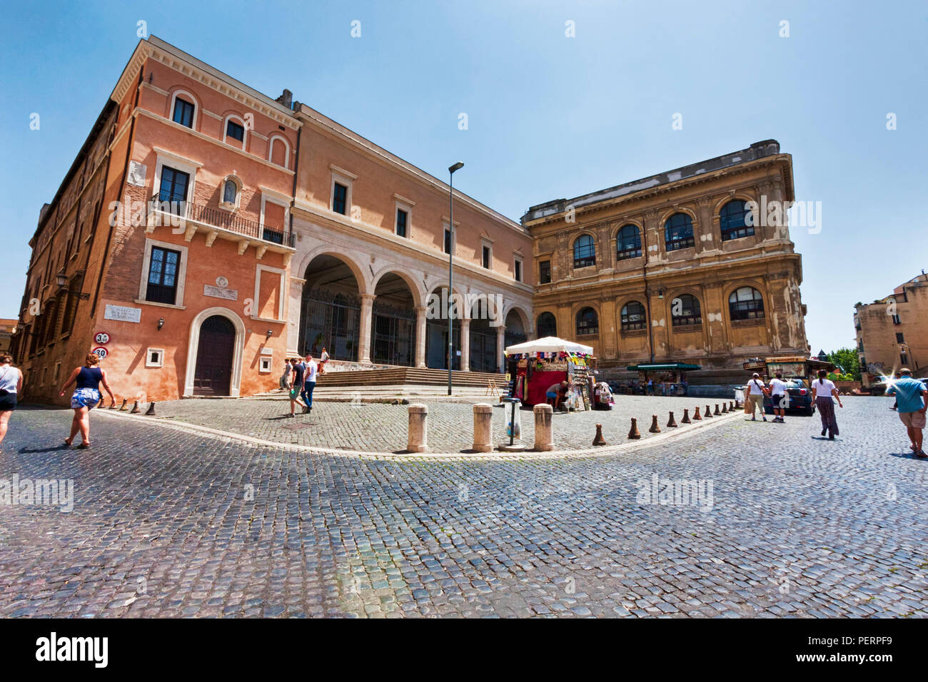 Rome,Italy - July 19, 2018:Beautiful facade of the Basilica of Saint Peter Vincoli in Monti district.The Basilica owes its name to the chains Stock Photo