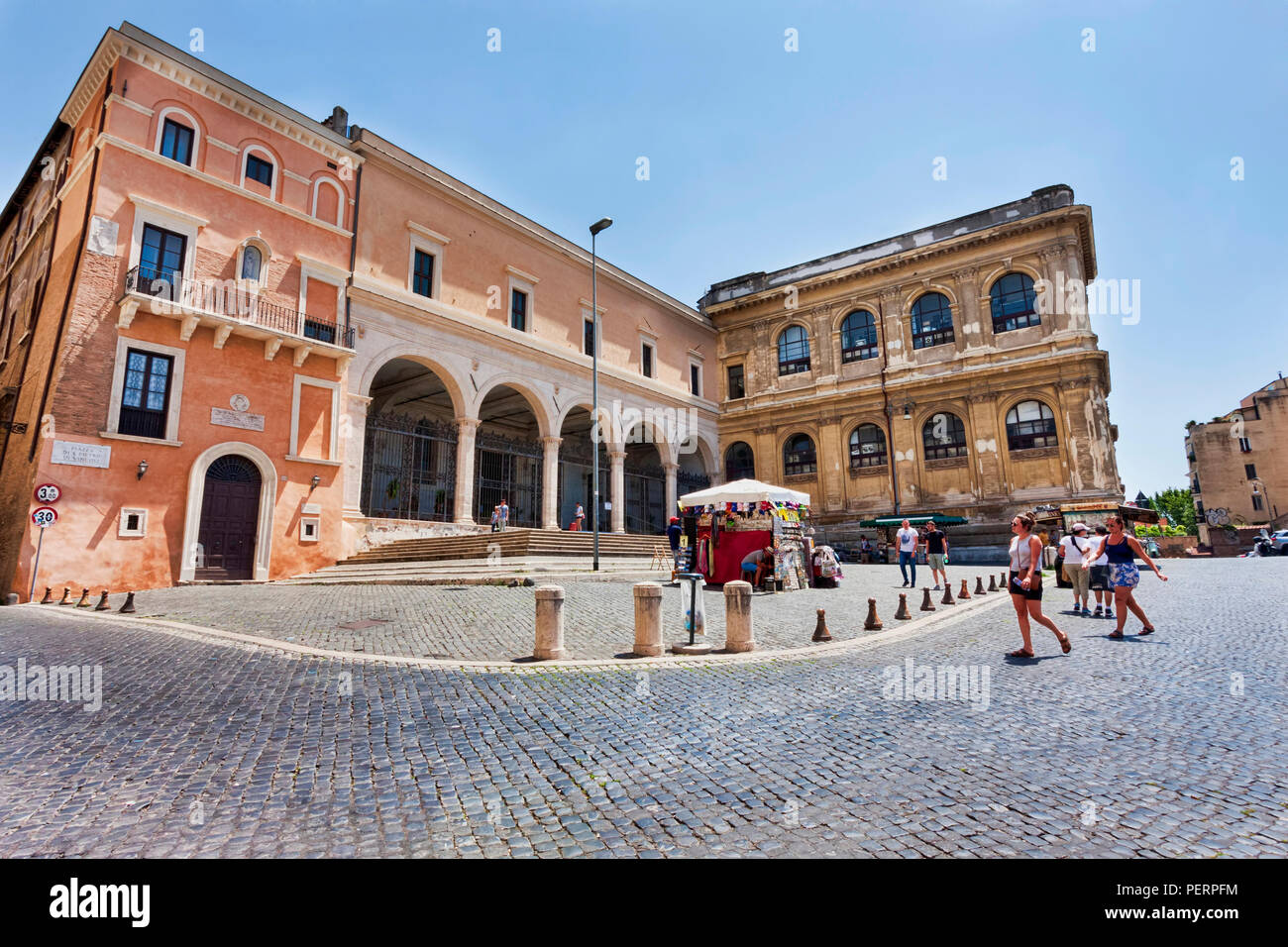 Rome,Italy - July 19, 2018:Beautiful facade of the Basilica of Saint Peter Vincoli in Monti district.The Basilica owes its name to the chains preserve Stock Photo