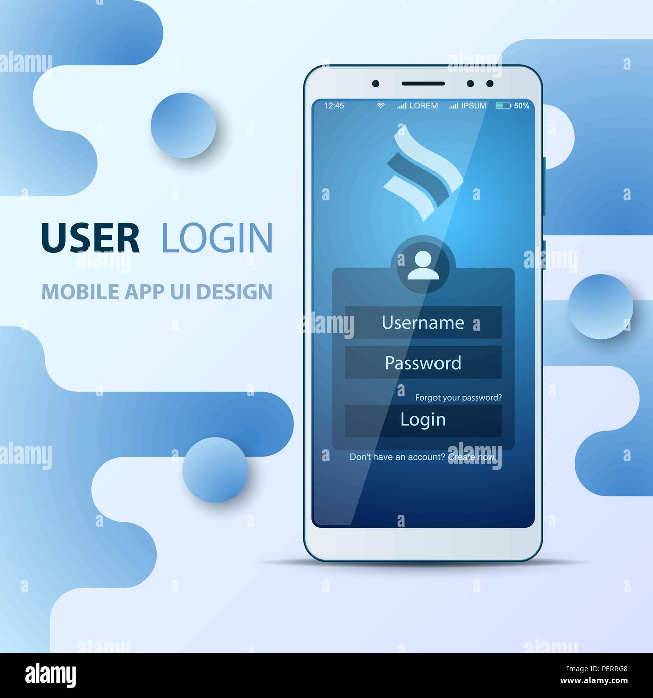 User Interface design. Smartphone icon. Login and password Stock Vector ...
