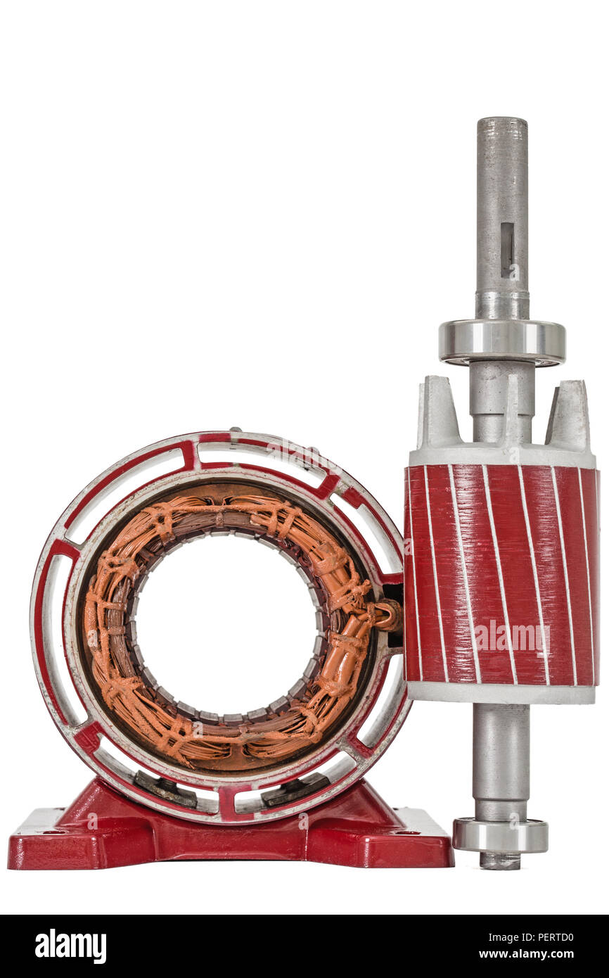 Rotor and stator of electric motor, isolated on white background Stock Photo Alamy