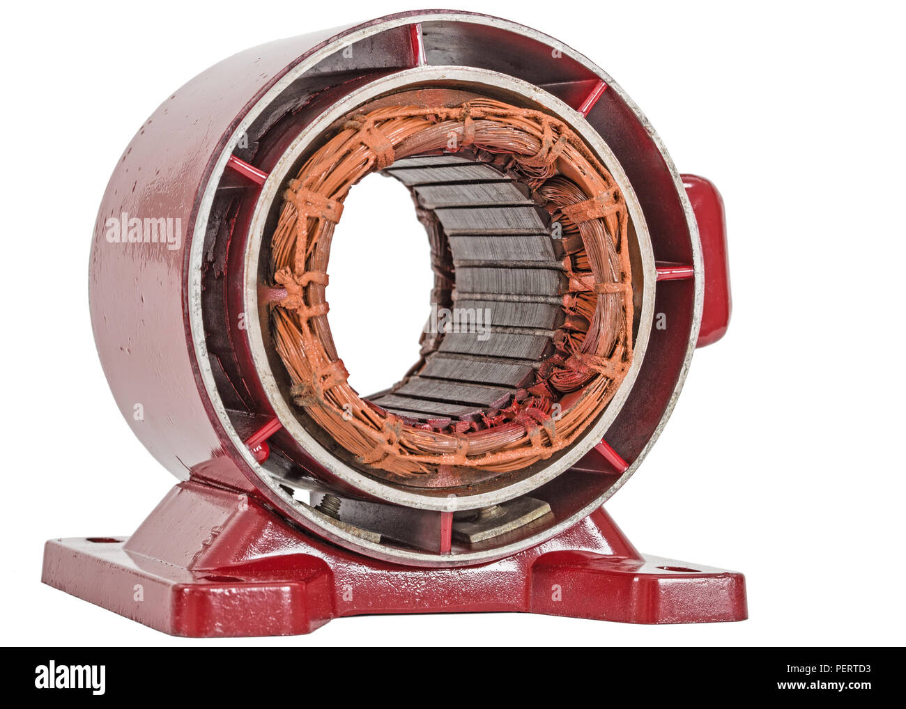 Stator of electric motor, isolated on white background Stock Photo Alamy