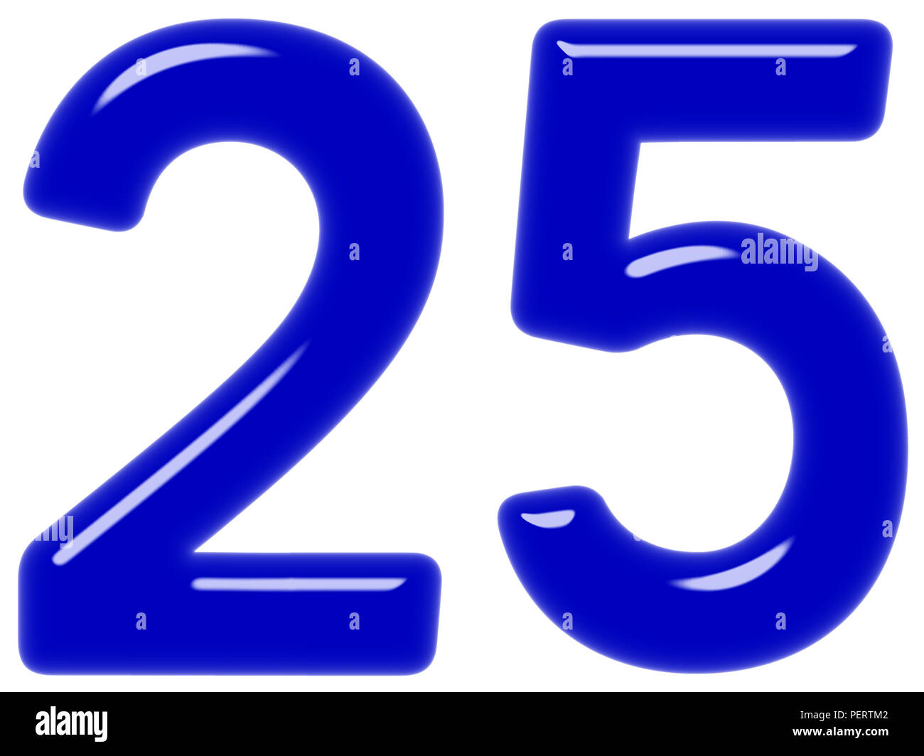 Numeral 25 twenty five isolated on white background 3d render Stock Numeral 25 twenty five isolated on white background 3d render Stock