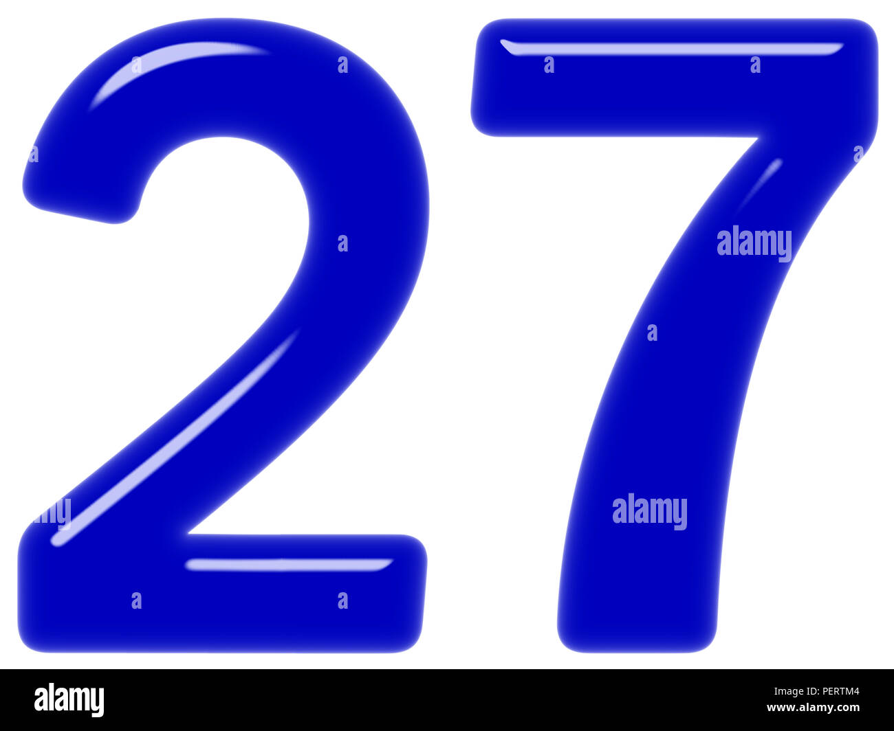 Numeral 27, twenty seven, isolated on white background, 3d render Stock  Photo - Alamy