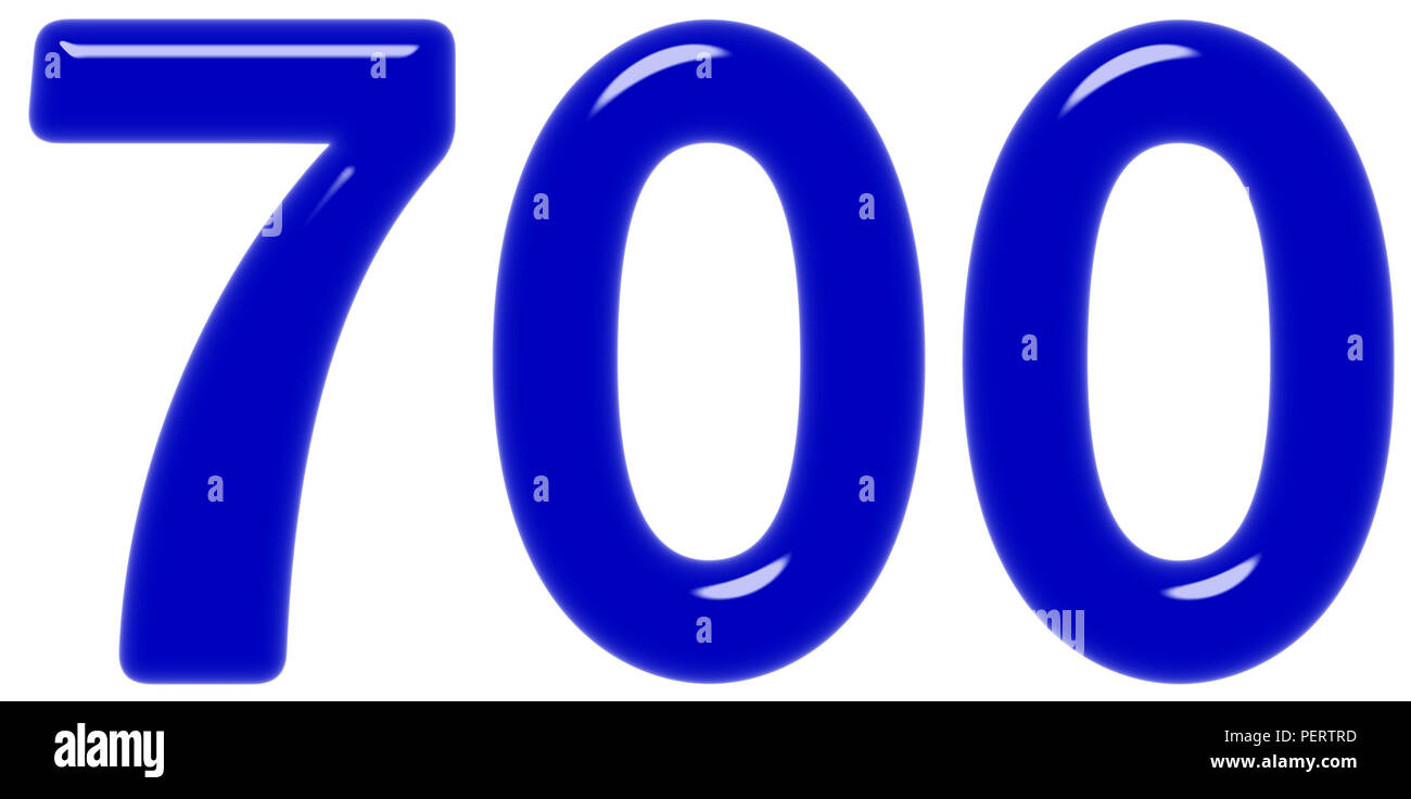 Numeral 700 seven hundred isolated on white background 3d render Numeral 700 seven hundred isolated on white background 3d render