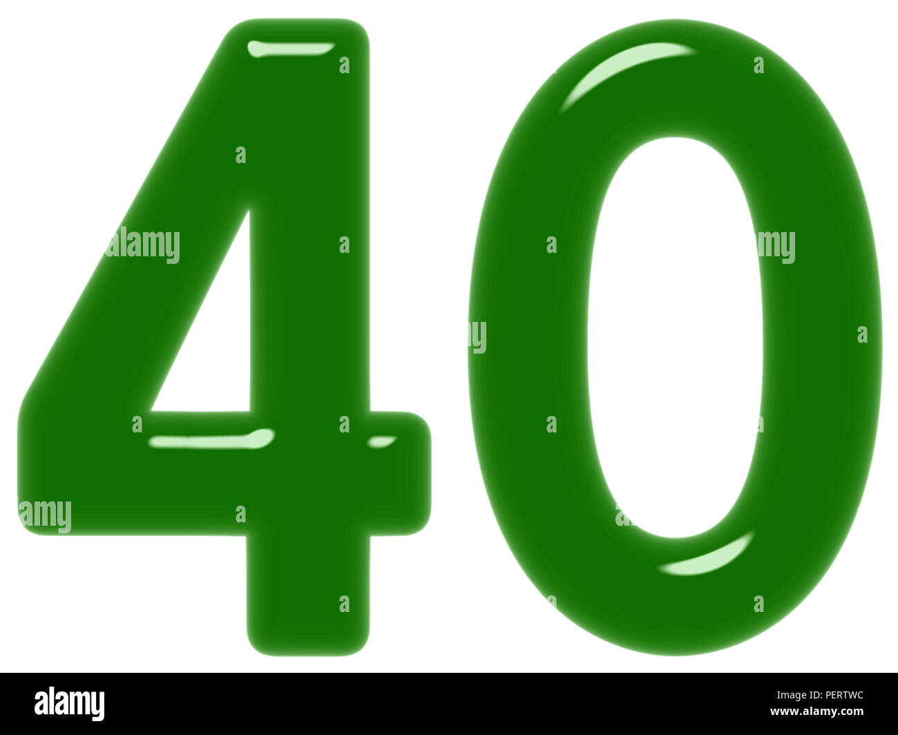 Numeral 40, forty, isolated on white background, 3d render Stock Photo ...