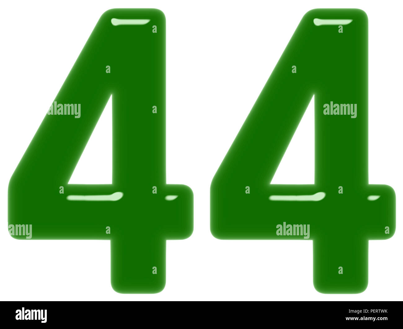 Numeral 44, forty four, isolated on white background, 3d render Stock Photo  - Alamy