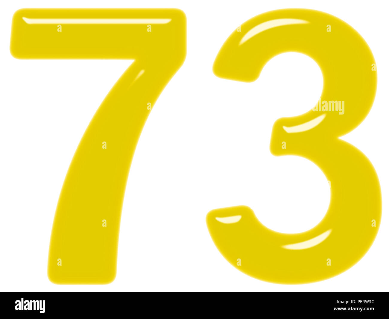 Numeral 73, seventy three, isolated on white background, 3d render ...
