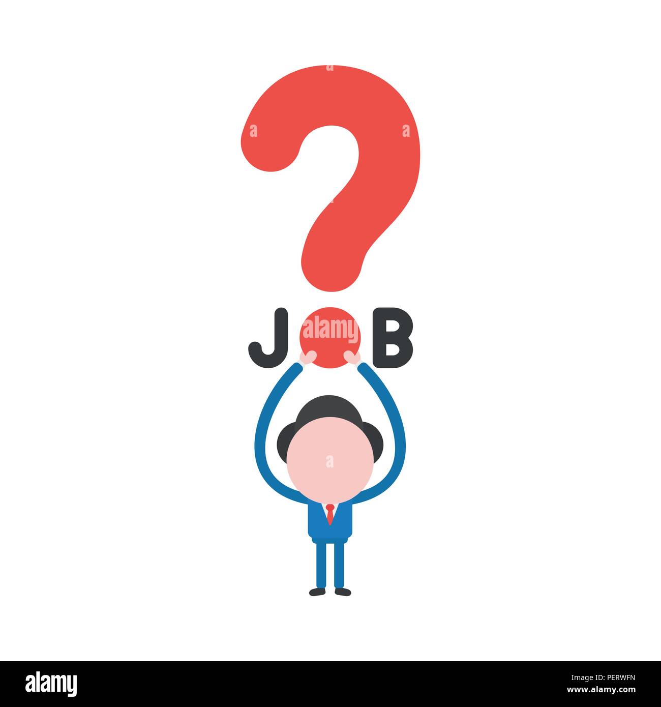 Vector illustration concept of businessman character holding up job