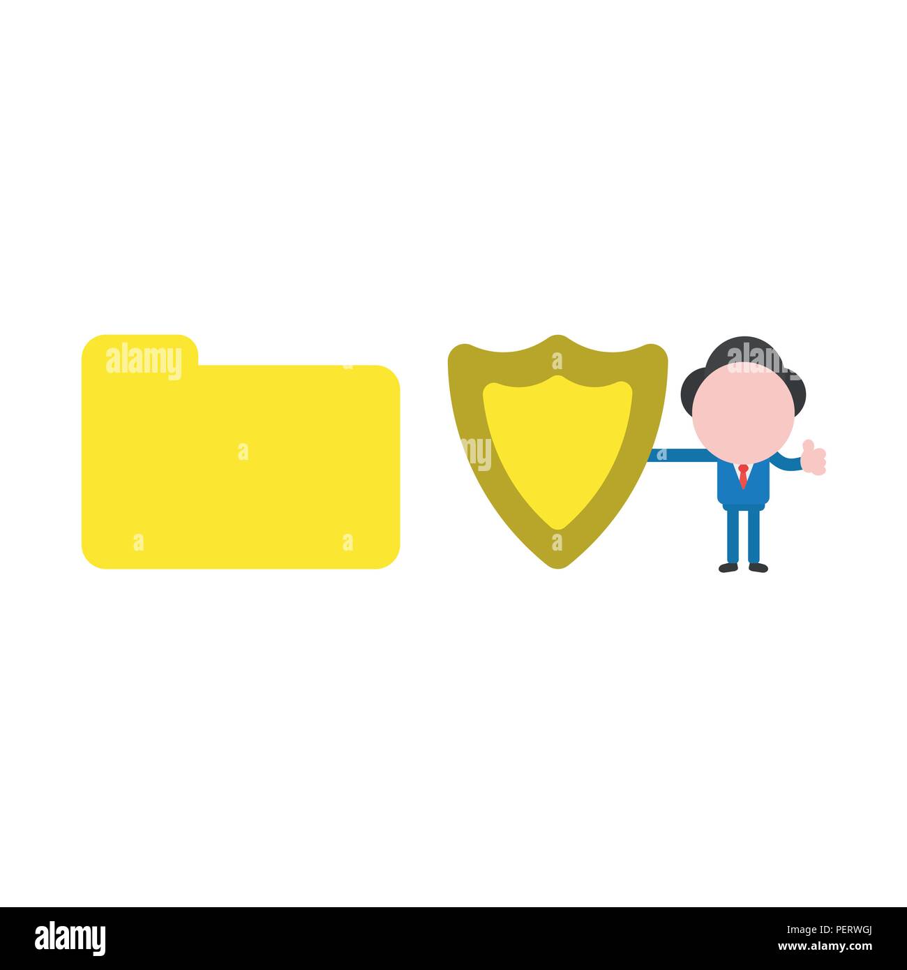 Vector illustration concept of businessman character holding yellow ...