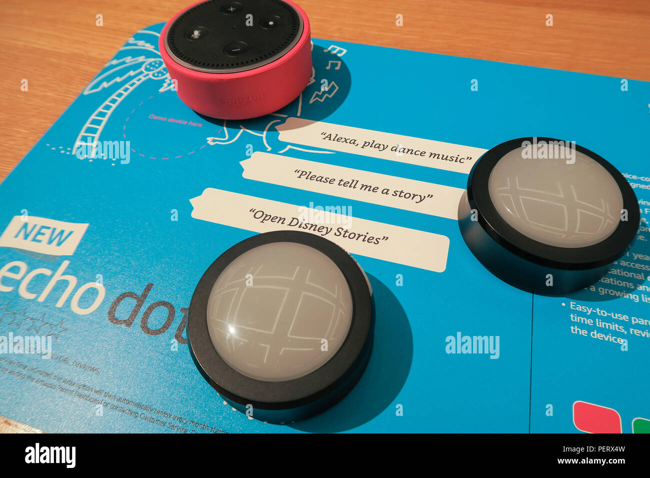 Echo Dots in the Amazon Books in Time Warner Center, Columbus Circle