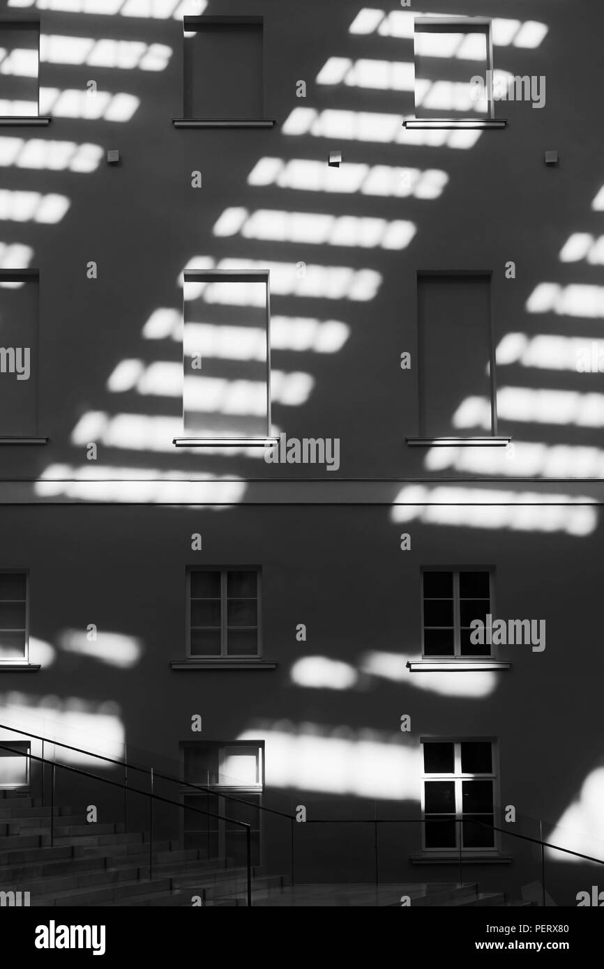 Light pattern on the wall of the building Stock Photo
