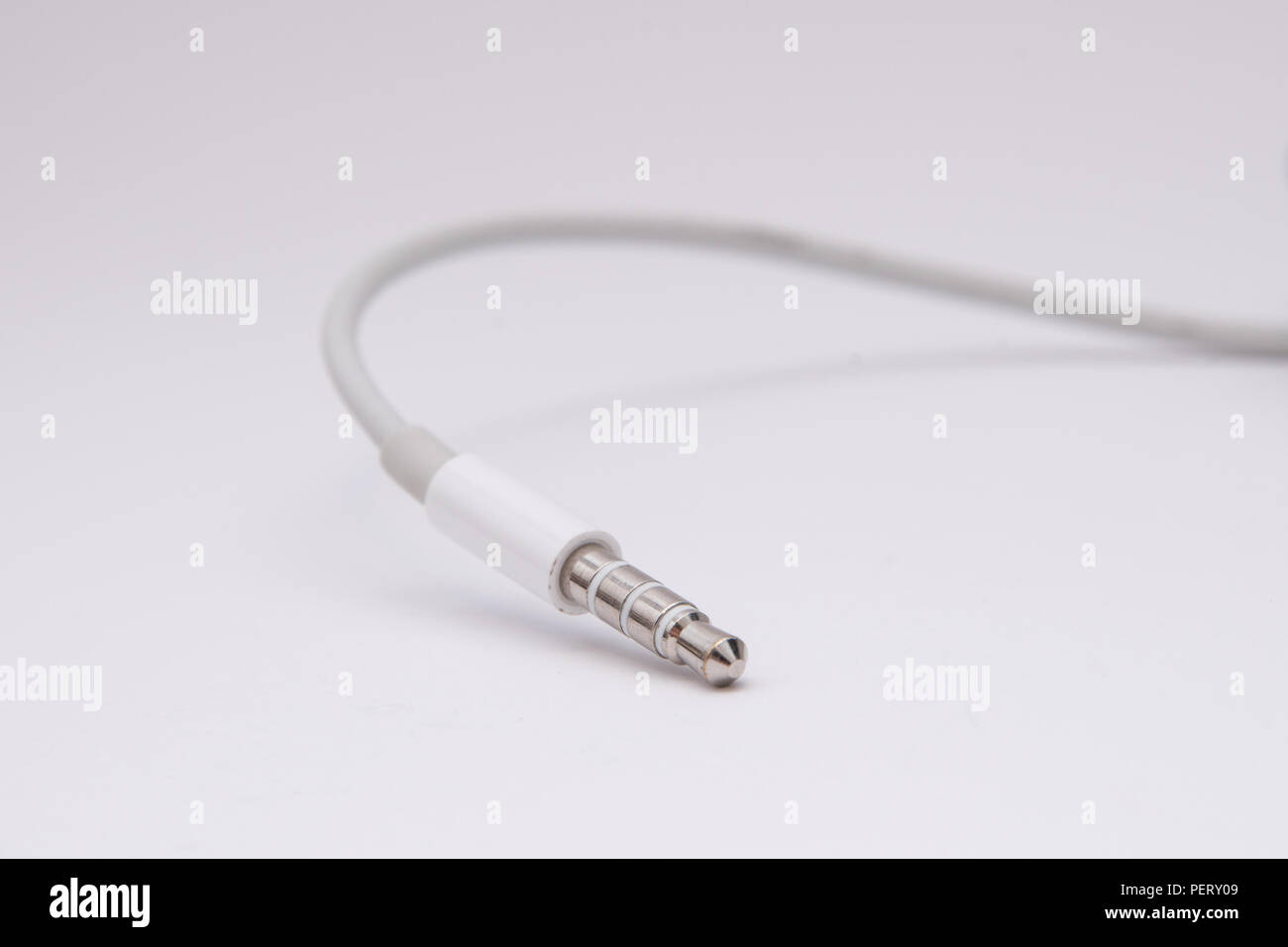 3.5 three five mm audio cable for headphones and speakers Stock Photo