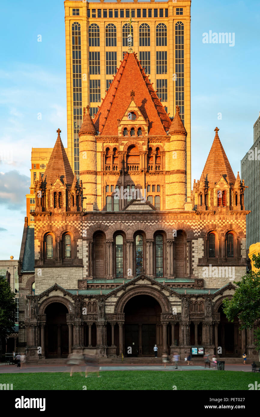 Trinity Church, Copley Square, Boston, Massachusetts USA Stock Photo