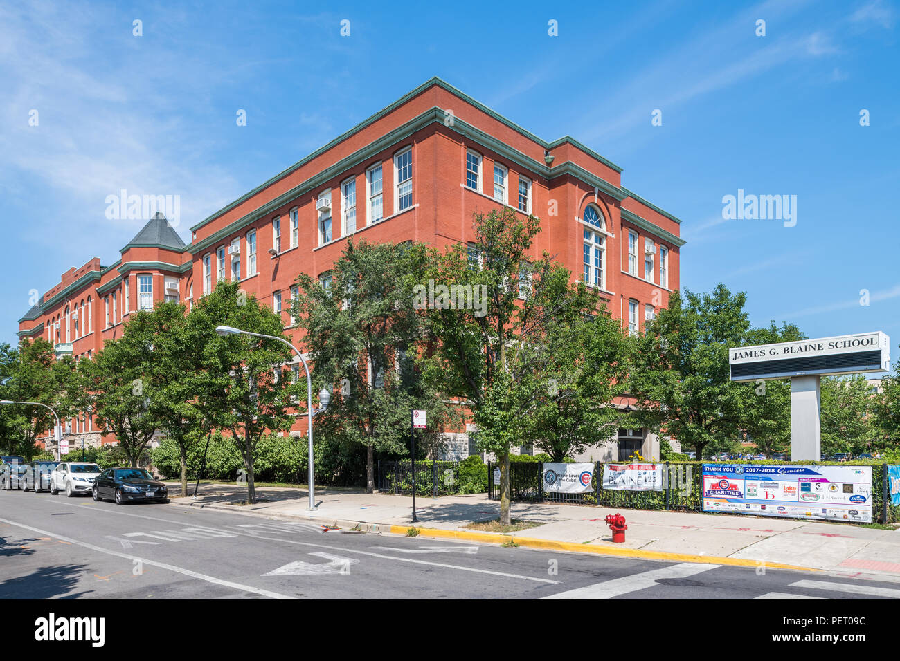 James G. Blaine Elementary School Chicago Public Schools Stock Photo