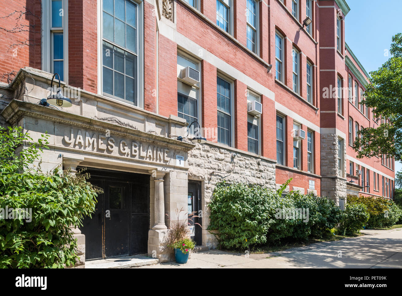 James G. Blaine Elementary School Chicago Public Schools Stock Photo