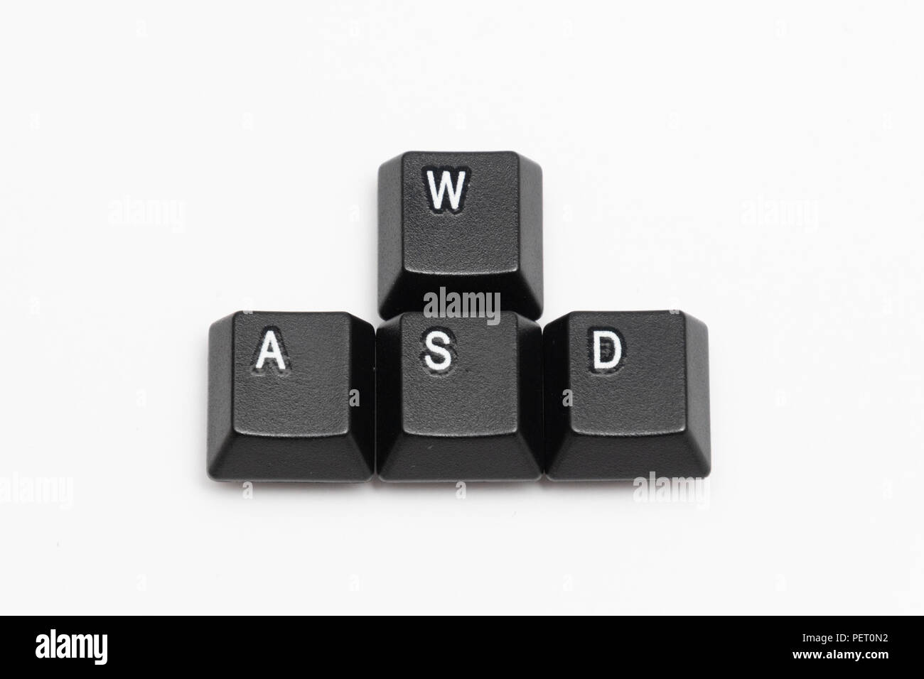 Single black keys of keyboard with different letters Stock Photo