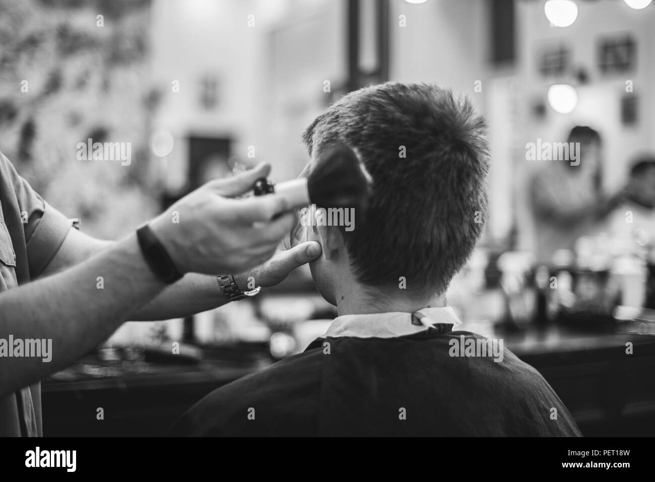 Barber Shop Black and White Stock Photos & Images - Alamy