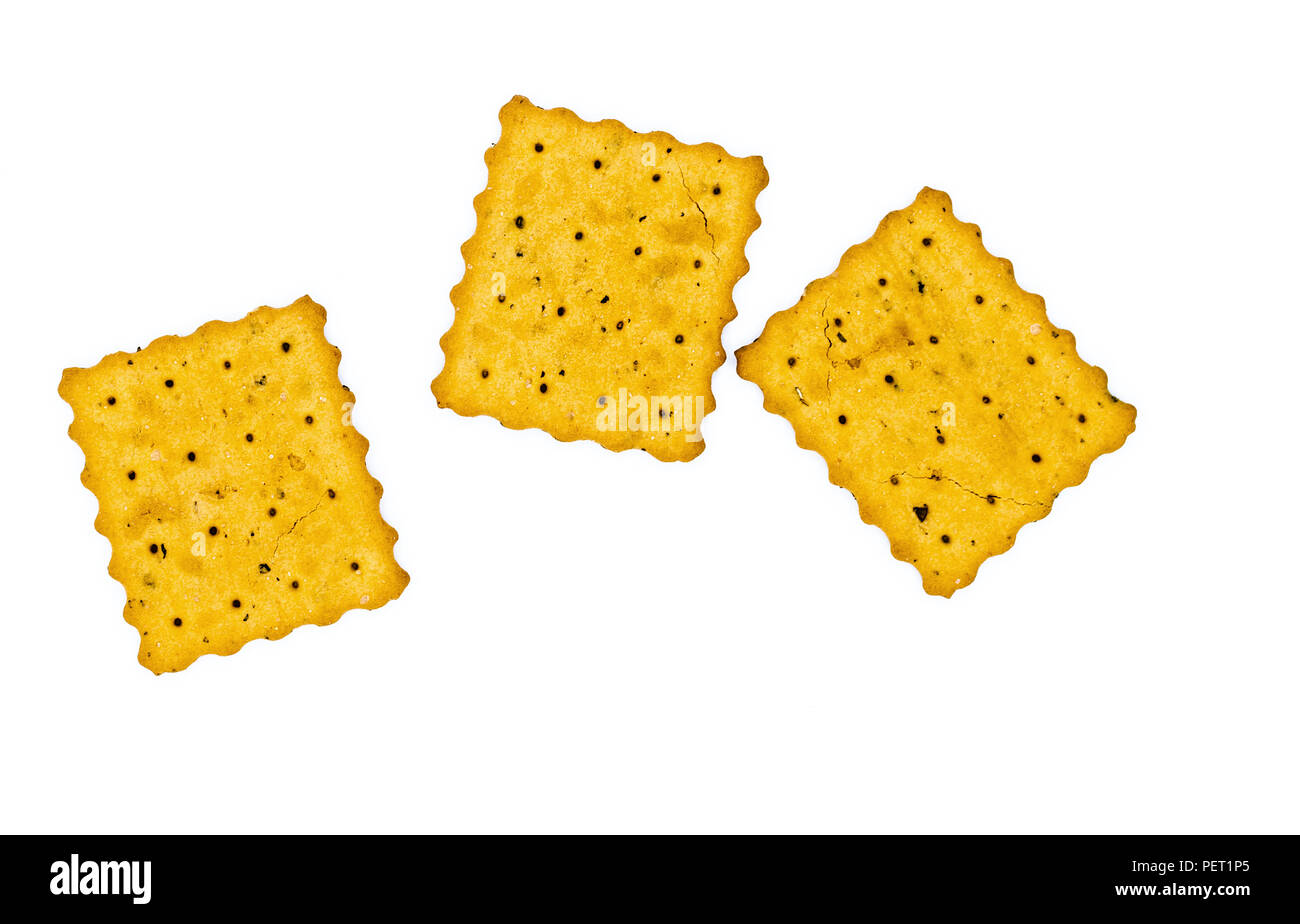 crackers or cookies on white Stock Photo Alamy