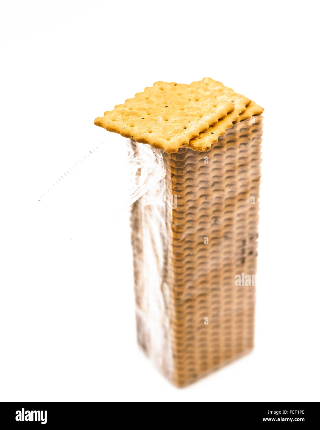 opened pack of the crackers Stock Photo Alamy