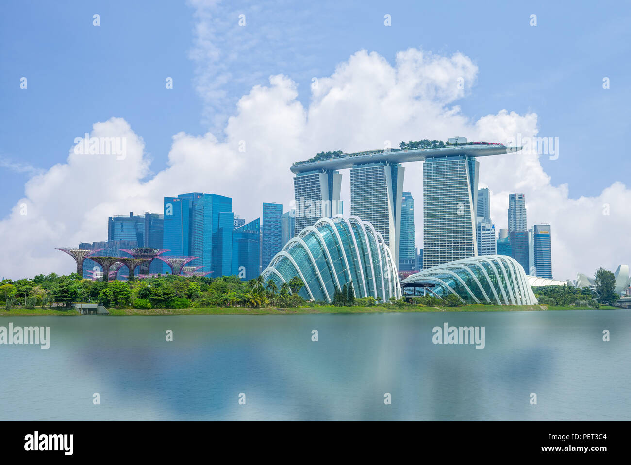 skyline of singapore at the marina bay Stock Photo