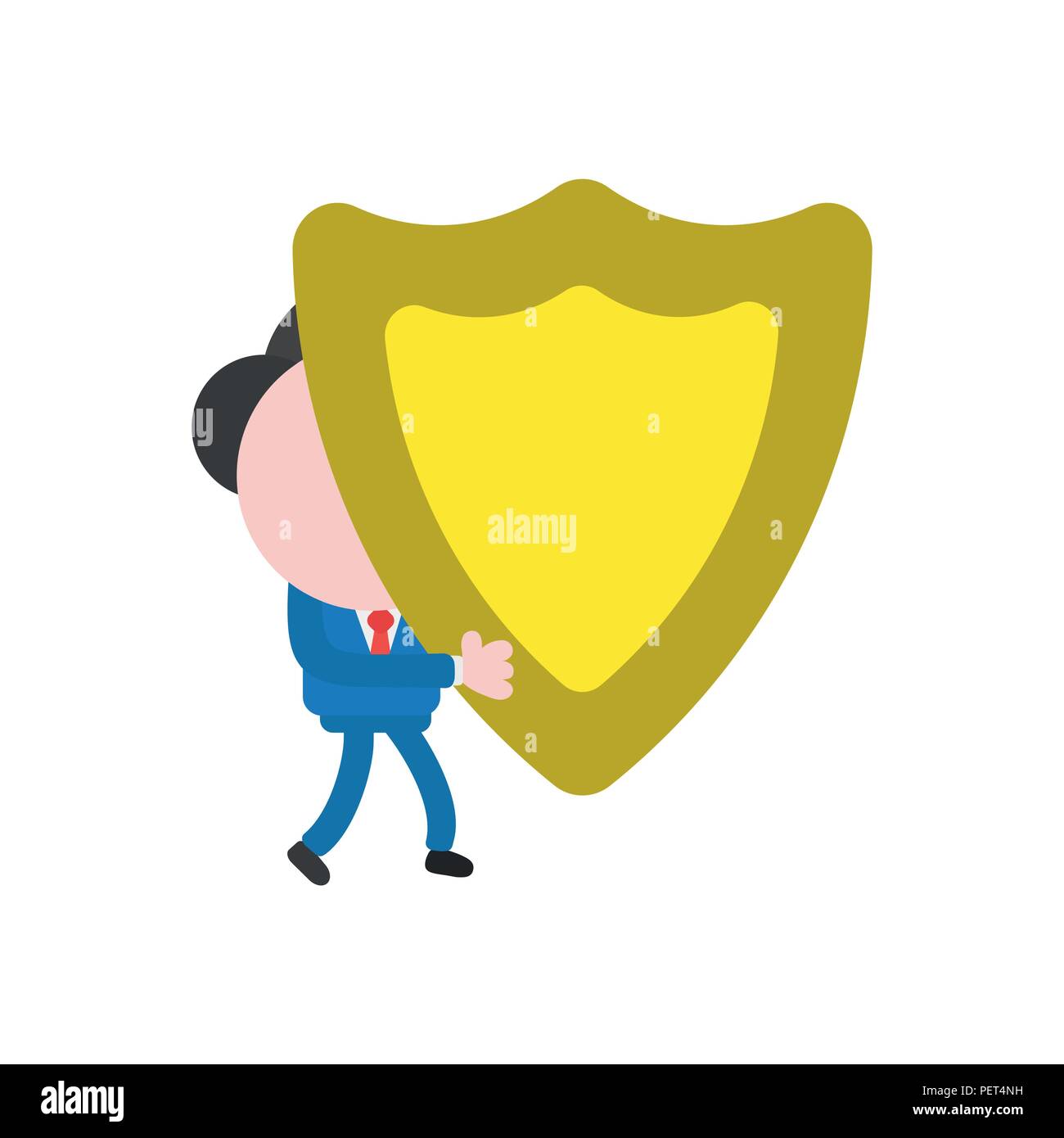 Vector illustration businessman mascot character walking and carrying ...