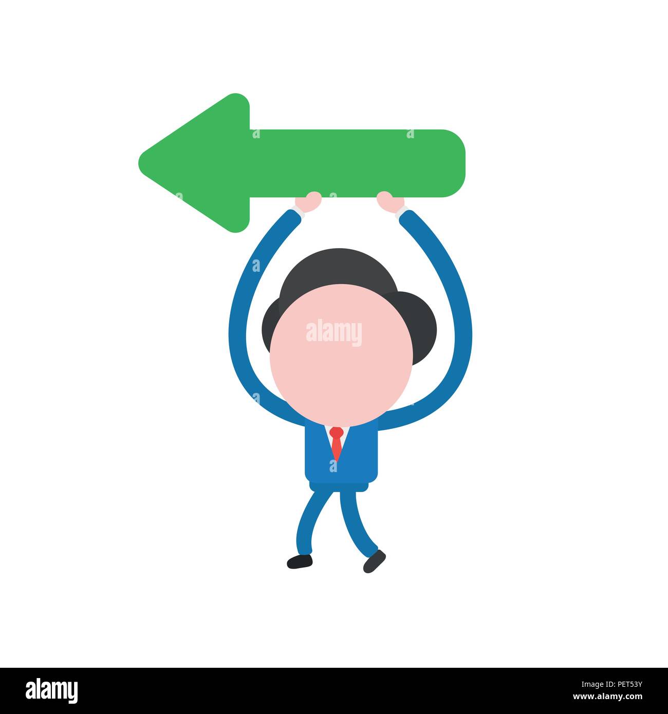Vector illustration businessman character walking and holding green ...