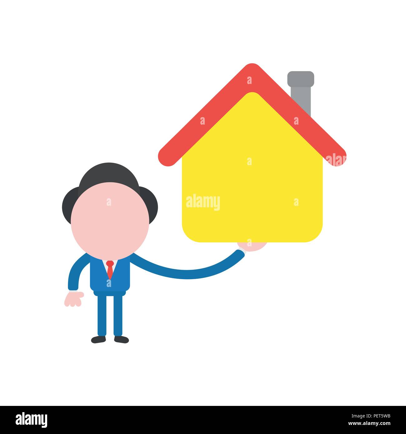 Vector illustration businessman character holding house Stock Vector ...